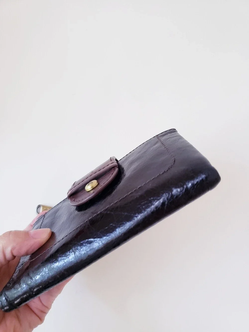 HOBO Black Brown Leather Wallet